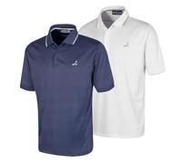 Under Par 2 Pack Men's Golf Polo Shirt in Waffle Knit with Stretch, Moisture Wicking and UV protection, Navy & White, XXL