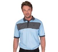 Under Par Men's Crease Resistant Contrast Panel Polo Shirt in Light Blue | Size: Medium Under Par Light Blue M