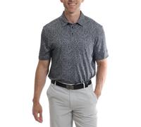 Under Par Men's Golf Polo Breathable Moisture Wicking Quick Dry Stretch Short Sleeve All Over Fern Print Golf Polo Shirt, 2386 - Grey, L