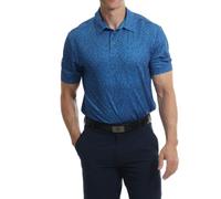Under Par Men's Golf Polo Breathable Moisture Wicking Quick Dry Stretch Short Sleeve All Over Fern Print Golf Polo Shirt, 2386 - Turquoise, M