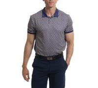 Under Par Men's Golf Polo Breathable Moisture Wicking Quick Dry Stretch Short Sleeve Geometric Print Golf Polo Shirt, 2394 - Navy, XL