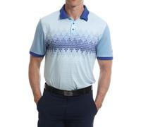 Under Par Men's Golf Polo Breathable Moisture Wicking Quick Dry Stretch Short Sleeve Patterned Chest Print Golf Polo Shirt, 2392 - Sky Blue, L