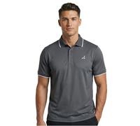 Under Par Men's Golf Polo Shirt Stretch Quick Dry UV T-Shirt, Charcoal, L