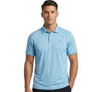 Under Par Men's Golf Polo Shirt Stretch Quick Dry UV T-Shirt, Sky Blue, L