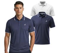 Under Par Men's Golf Polo Shirts 2 Pack Quick Dry UV, Navy & White, XXL