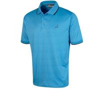 Under Par Men's Printed Golf Pro Quality Polo Shirt, 2311-Turquoise, M