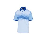 Under Par Men's Printed Golf Pro Quality Polo Shirt, 2392-Sky Blue, L