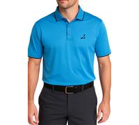 Under Par Men's UV Protection Stretch Waffle Knit Golf Polo Shirt in Turquoise | Size: Small Under Par Turquoise S