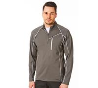 Under Par Men's Zip Neck Concealed Pockets Golf Mid Layer in Grey | Size: Large Under Par Grey L