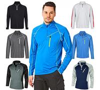 Under Par UPMID1721 Mens Zip Neck Sweater Jumper Breathable Moisture Wicking Golf Mid Layer Top, Marine/Lime, M