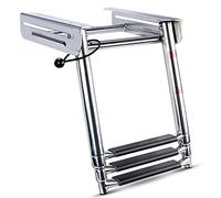 Under Platform Slide Mount Telescoping Boat Ladder 3 Step Folding Boat Boarding Stainless Steel Marine Ladder