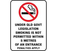 Under Qld Govt Legislation Smoking Is Not5 Metres Outdoor, Uv Printed Rust Free Aluminum 12 X 8 In,Yard Sign For Home, Business, Driveway Alert