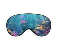 Under Sea Sleep Mask for Women Men, Breathable Soft Sleeping Mask Adjustable Eye Cover Light Blocking Eye Masks for Travel, Home, Office, Nap, Flights