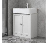 Under Sink Bathroom Cabinet, White Under Sink Storage For Bathroom, Shaker Style Freestanding Basin Cabinet, Holbrook