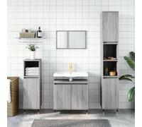 (grey sonoma) vidaXL Bathroom Cabinet Vanity Unit Cupboard High Gloss White Engineered Wood