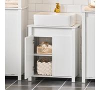 Sobuy Bzr101-W, Bathroom Storage Cabinet Under Sink Cabinet Sink Cabinet With Doors &adjustable Shelf & Pipe Cover