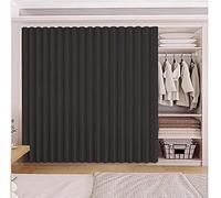 Under Sink Curtain Skirt - Cabinet Curtains For Kitchen, Dustproof Privacy Closet, Small Room Divider, Tk Rail Design, Blackout, Gray, 60x40cm Black W 63 x L 94.5 (1 Panels)