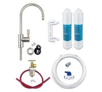 Under Sink Drinking Water Filter Kit System Including Tap and Accessories - Finerfilters CLASSIC FF-6010PF (Brushed Nickel + Extra Filter)