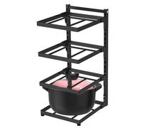 Under Sink Organizer - Adjustable Stainless Steel Rack, Rustproof Heavy Duty Storage for Medicines, Cleaning Supplies, and Essentials - Perfect Cabinet Organizer