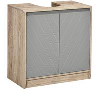 HOMCOM 60x60cm Under-Sink Storage Cabinet with Adjustable Shelf 2 Doors Cabinet - Grey, Grey
