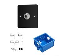 Under Sink Water Filter Stainless Steel Panel Kit With T Connector And Integrated Pe Tubing For Reverse Osmosis Systems 86mm Wall Cover Plate Metal Construction For Residential Plumbing(A black)