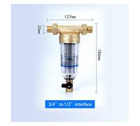 Under Sink Water Filter System 40μm High-Efficiency Filtration Pre-Filter Tap Water Household Whole House Central 3T Large Flow Pipe Backwashing Brass Filter(3)