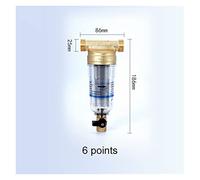 Under Sink Water Filter System Copper High-Efficiency Filtration Pre-Filter Tap Water Household Whole House Central 3T Large Flow Pipe Backwashing Brass Filter(6 Points)