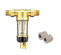 Under Sink Water Filter System Pre-Filter Whole House Filter Central Water Purifier System Filters for Home 4500L/H 40μm Countercurrent 360° Backwash(DN15 (0.5 Inches))