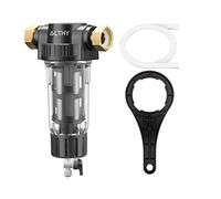 Under Sink Water Filter System Pre Filter Whole House Spin Down Sediment Water Filter Central Prefilter Purifier System Backwash Stainless Steel Mesh(Host and 1x Filter)