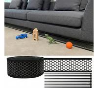 Under Sofa Blocker for Pets,3.9 Inch Cuttable Mesh Under Bed Blocker for Dogs and Cats,33 Feet Long Mesh Roll Black Toy Blocker for Furniture Gaps and Floor,Stop Items Getting Lost