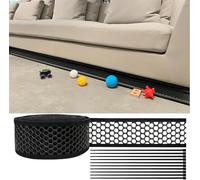 Under Sofa Blocker for Pets, 3 Inch Cuttable PVC Under Bed Blocker for Cats and Dogs, 30 Feet Long Mesh Roll for Carpets and Smooth Flooring, Black