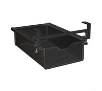 Under Table Hanging Storage Rack With Drawer For Kitchen And Office Organization Black Color Space Saving Solution For Countertop Clutter Free Desktop Basket(Black)
