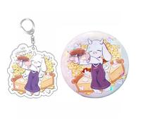 Under Tale Keychain Badge 2pcs, Game Figure Sans Papyrus Frisk Flowey Cosplay Accessories Brooch Keyring, Under Tale Cute Acryl Keyholder Metal Badge Pins Set (3)