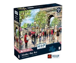 Under the Arc Paris French Scene 500 Big Piece Jigsaw Puzzle HOP New