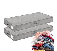 Under The Bed Storage Box - 2 Parts Underbed Storage System With Lid,Clothes And Toys Organizer | for Room Moving Travel Clothes Toys Bedding Bedroom Closet Apartment Student House