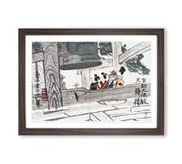 Under the Bell by Yoshida Hanbei Framed Print | A2 Walnut Framed Wall Art | Ready to Hang | Modern Nature Picture | Living Room Bedroom Lounge Office