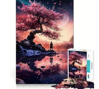 Under The Blossom Tree 1000-piece Jigsaw Puzzles Brain Focus Game Expert Cutting Craftsmanship Fascinating Hobby for Idle Moments (38x52cm)
