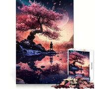 Under The Blossom Tree Jigsaw Puzzles 1000 Pieces Cognitive Skill Gentle Pastime Solid Lock Unique Xmas Gift (50x75cm)