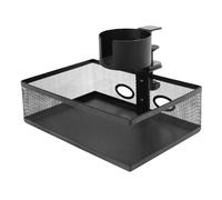 Under the Desk Drawer, Under Table Storage Basket, Rotating Storage Box, 360 Degree Concealed Basket, No Drill Hidden Under Desk Drawer with Drink Holder and Cable Holes