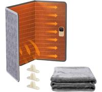 Under The Desk Heater with Blanket, Foldable Space Heater Desk Leg Heater with Timer and Thermostat Quiet and Small Space Foot Warmer for Office and Home,Grey-General