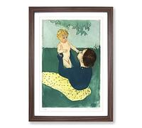 Under The Horse Chestnut Tree by Mary Cassatt Framed Print | A2 Walnut Framed Wall Art | Ready to Hang | Modern Floral Picture | Living Room Bedroom Lounge Office