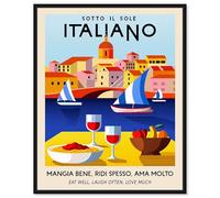 Under the Italian Sun Canvas Print Retro Summer Prints by Art Remedy, Black Frame, 24 x 30