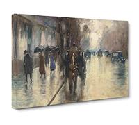 Under The Lime Trees By Lesser Ury Canvas Print | Gallery Wrapped 30mm Frame Wall Art | 30x20 inches | Ready to Hang | Classic Landscape Picture | Living Room Bedroom Lounge Office