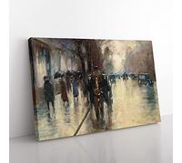 Under The Lime Trees By Lesser Ury Classic Painting Canvas Wall Art Print Ready to Hang, Framed Picture for Living Room Bedroom Home Office Décor, 60x40 cm (24x16 Inch)