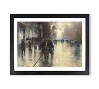 Under The Lime Trees By Lesser Ury Classic Painting Framed Wall Art Print, Ready to Hang Picture for Living Room Bedroom Home Office Décor, Black A4 (34 x 25 cm)