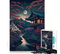 Under The Moon Jigsaw 1000 Piece Mind Skill Play Stable Fit No Shifting Parts Enjoyable Pastime for Long Weekends (38x26cm)