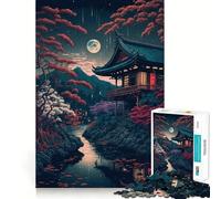 Under The Moon Jigsaw Puzzles1000 Pieces Recall Skill Fun Professional Grade Cutting Thoughtful Gift for Mind Activity (50x75cm)