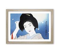 Under the Moonlight by Ito Shinsui Framed Print | A2 Oak Framed Wall Art | Ready to Hang | Modern Nature Picture | Living Room Bedroom Lounge Office