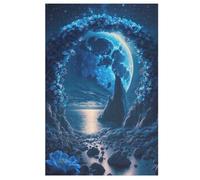 Under The Moonlight Wooden Jigsaws Puzzles for Adults 1000 Jigsaw Puzzle, Decompressing Intellectual Educational Toy for Kids 78×53cm