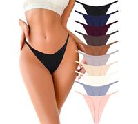 UNDER THE SEA 10 Pack G String Thongs for Women Seamless Underwear Low Rise No Show Thong Stretch Womens Panties Sexy XS-2XL, Set1-10pack, S
